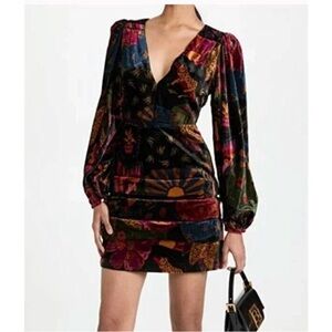 FARM Rio Multicolor Velvet Mini Dress